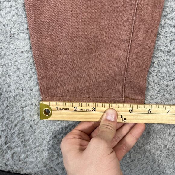 CROQUIS Men's Sz L Tapered Ankle Jeans Linen Blend Salomon Pink - Picture 5 of 8